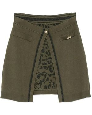 Liu Jo Falda acampanada con animal print - Verde