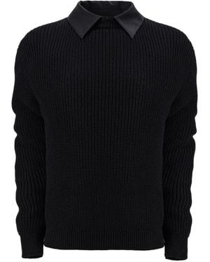 MEDEA Collared Jumper - Black