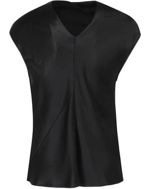 Alberta Ferretti Satin-Finish Cowl-Neck Top - Black