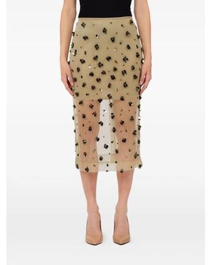 Liu Jo Floral Embellished Midi Skirt - Metallic