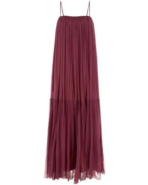 Chloé Tyrian Silk Long Dress - Purple