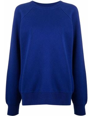 Barrie Crewneck Cashmere-Cotton Sweatshirt - Blue