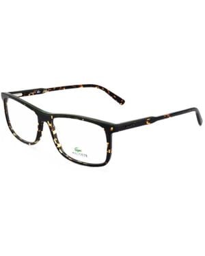 Lacoste Tortoiseshell-Effect Rectangle-Frame Glasses - White