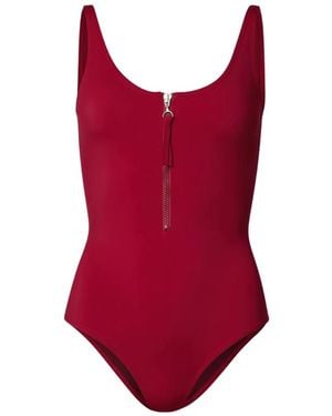 Loulou de Saison Zip-Fastening Swimsuit - Red