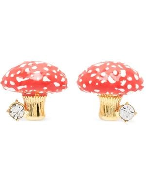 Les Nereides Mushroom Earrings - Red