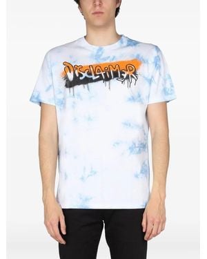 DISCLAIMER Tie-Dye Graffiti-Print T-Shirt - White