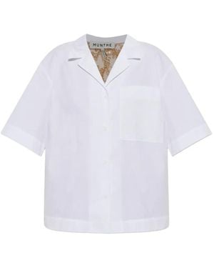 Munthe Naoko Sequin-Embellished Short-Sleeve Shirt - White