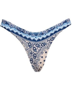 Agua Bendita Avy Bikinihöschen mit Paisley-Print - Blau