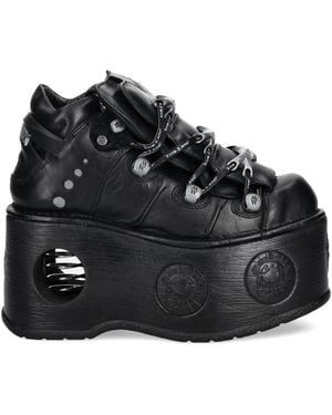 New Rock 110Mm Platform Trainers - Black