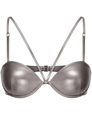 Gottex Metallic-Finish Bikini Top - Grey