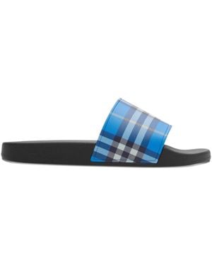 サンダル・ミュール Burberry SANDALO POOL CHECK Burberry Dive Embossed Check Pool Sandals | Neiman Marcus