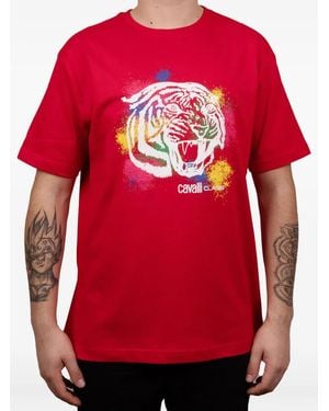 Roberto Cavalli T-Shirt Con Stampa - Rosso