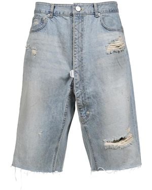 Protocol Index Shorts Denim Con Effetto Vissuto - Blu