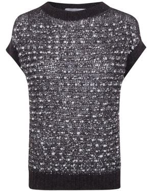 D.exterior Sequin-Embellished Bouclé Sweater - Gray