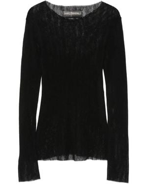 Cortana Mesh-Knit Long-Sleeve Top - Black