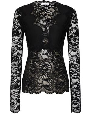 Rabanne Lace Long-Sleeve Blouse - Black
