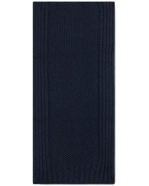 Moorer Arlene-Cwh Chunky-Knit Ribbed-Trim Scarf - Blue