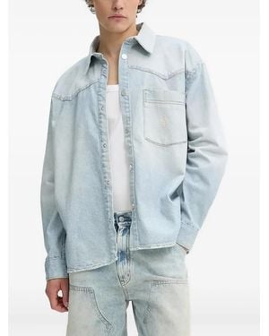 Won Hundred Zayne Western-Pocket Denim Shirt - Blue