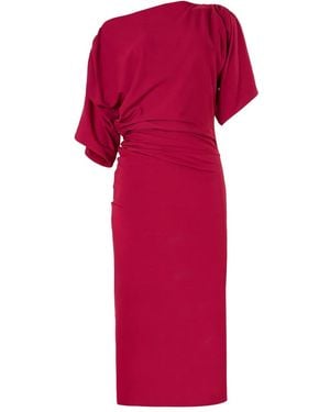 Wolford Vestido Midi Drapeado - Rojo
