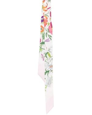 Gucci Floral-Pattern Scarf - White