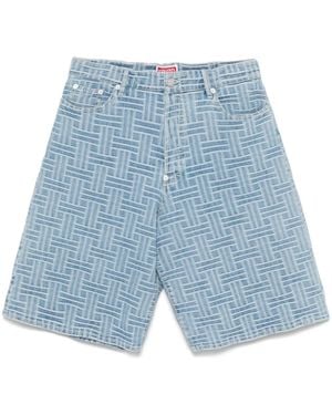 KENZO Weave Denim Shorts - Blue