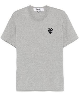 COMME DES GARÇONS PLAY Double Heart-Patch T-Shirt - Grey
