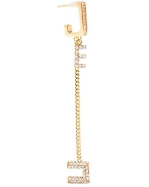 Elisabetta Franchi Crystal-Embellished Drop Earrings - White