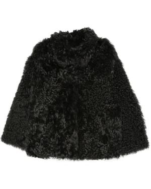 Liska Curly Lamb Shearling Jacket - Black