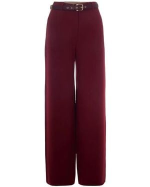 Max Mara Belted Wide-Leg Trousers - Purple