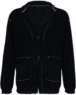 Yohji Yamamoto Cardigan Boutonné À Design Réversible - Blue