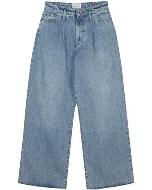 Halfboy Jean Ample À Patch Logo - Bleu