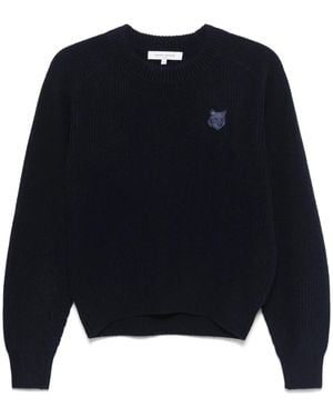 Maison Kitsuné Bold Fox Head-Patch Jumper - Blue
