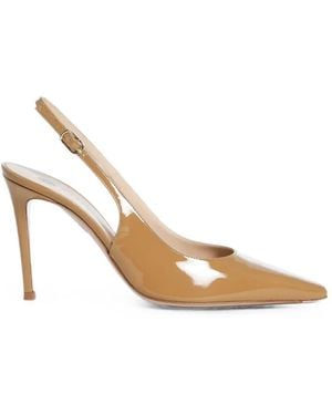 Roberto Festa Klept Patent-Leather Slingback Heeled Court Shoes - Natural