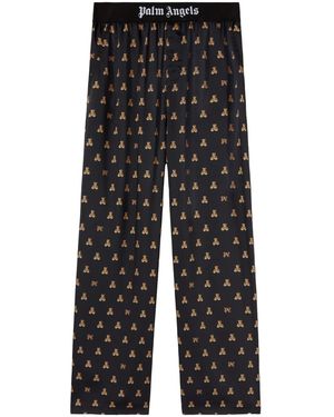 Palm Angels Bear Monogram Trousers - Black