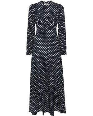 RIXO London Emory Polka Dot Maxi Dress - Black