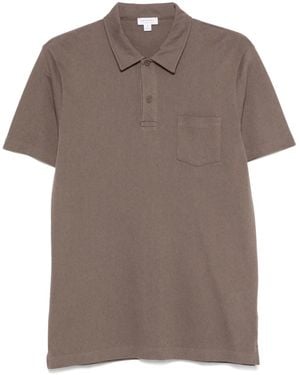 Sunspel Riviera Polo Shirt - Brown
