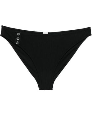 TOTEME Ribbed Button Bikini Bottom - Black