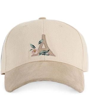 Manière De Voir Floral-Eiffel Suede-Contrast Cap - Natural