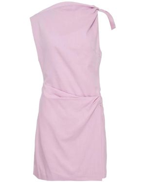 MSGM Tie Detail Cut-Out Mini Dress - Pink