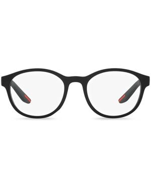 Prada Linea Rossa Ps 07pv ラウンド眼鏡フレーム - ブラウン
