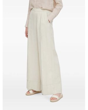 Benetton Linen Flared Pants - White