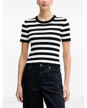 MICHAEL Michael Kors Striped Crew-Neck T-Shirt - Black