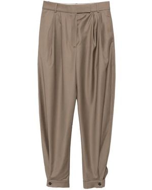 Rohe Pleated Button-Cuff Pants - Natural