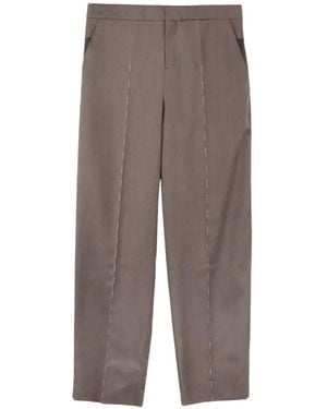 SONIA CARRASCO Fundamental Contrast-Stitching Straight-Leg Pants - Gray