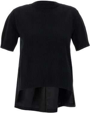Sacai Asymmetrical T-Shirt - Black