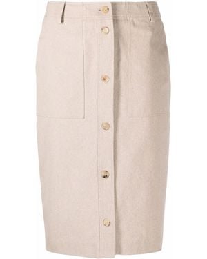 Moschino Button-Up Midi Skirt - Natural