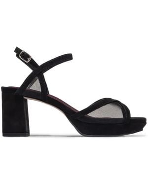 Bernardo Celeste Mesh-Panel Sandals - Black