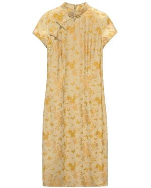 Shanghai Tang Tang Qipao Midi Dress - Metallic