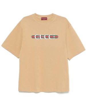 Gucci Printed Cotton T-Shirt - Natural
