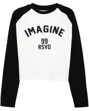 Izzue Slogan-Printed Raglan-Sleeved T-Shirt - Black